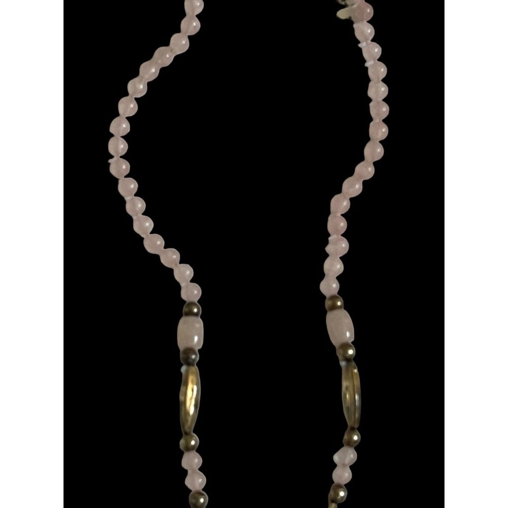 Vintage Rose Quartz Beaded Necklace w/Charms & Silver Accent Beads - Picture 14 of 16